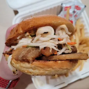 pork belly sandwich inside