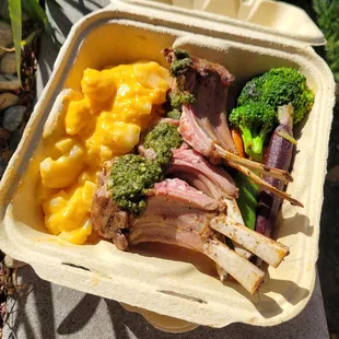 rack of lamb, citrus minty aioli, scalloped potatoes