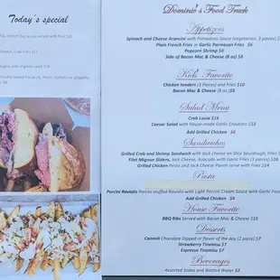 Menu. Sun food truck lunch 2021-09-19
