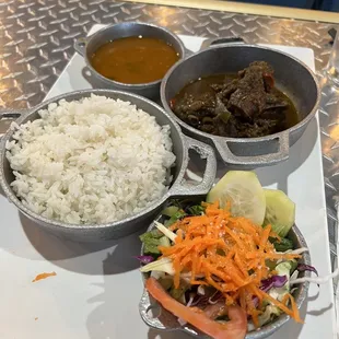 Goat with rice and beans