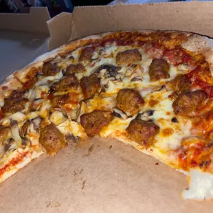 Medium mushroom and Italian sausage #yummy