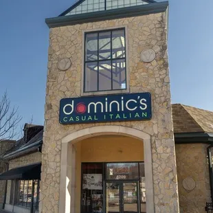 the entrance to a restaurant