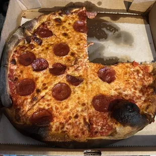 Not the usual pie from Dominic&apos;s!  Usually made to perfection- but todays pizza is a little over done. Just wanted to share.