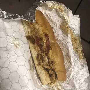 Philly cheese chicken sandwich