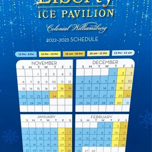 Dates November 2022 through February 2023