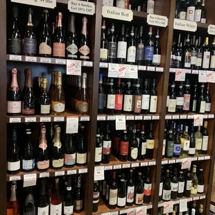 a large selection of wines
