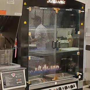 Rotisserie in open kitchen area
