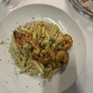 Rasta Pasta with shrimp