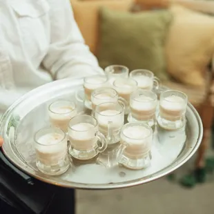 Mini Rootbeer Floats being hand passed for late night at an event