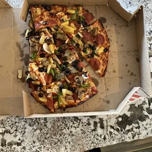 I paid 17.99 plus a 5 dollar tip gets you this from dominos.