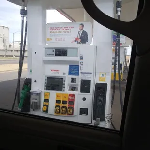 The fuel pump we're using..and the kids are with us so drinks, snacks blah blah blah just in case the new restaurants not open...