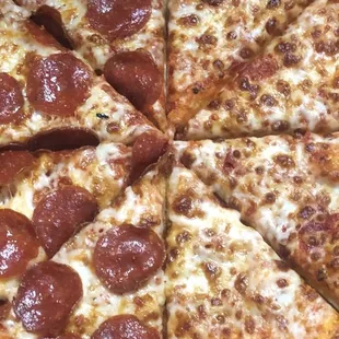 Large Hand Tossed 1/2 Pepperoni 1/2 Cheese - The kids said it was delicious !!!