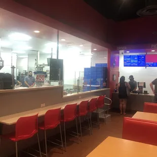 a view of the dining area