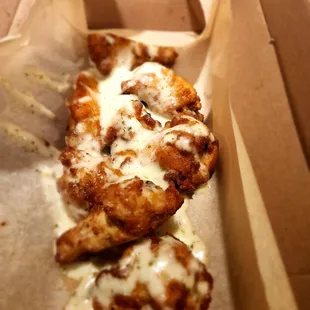 chicken wings and fried chicken, food