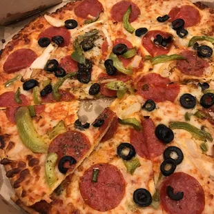 Late, cold and somebody took a bite out of it before it was delivered.