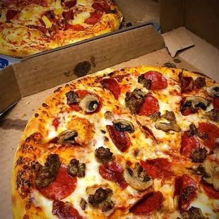 2 orders of the Large 3 Topping pizza Carry Out Special.