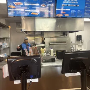 a man working in a restaurant