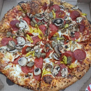 Pepperoni; Sausage; Mushroom; and Peppers