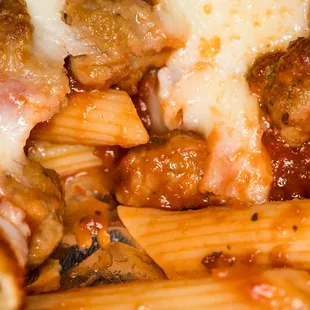 a close up of a pasta dish