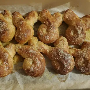 Parmasean breadsticks also burnt &amp; hard