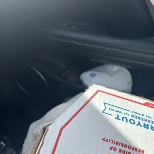 Steam coming out of the box - pizza was ready curbside when I arrived.  Easy process!