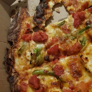 Chicken taco pizza burnt