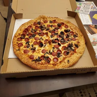 Large $7.99 carryout pizza.