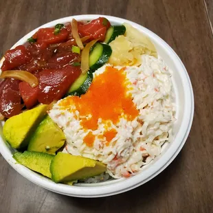 E6 bowl with Wasabi poke