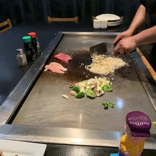 a person preparing food