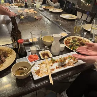 a table full of food