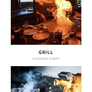 a fire in a wok