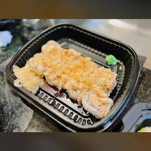 Baked scallop roll on their yelp