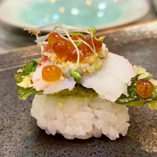 Oyster, Sea Salt Tempura and Salmon Roe