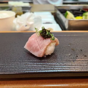 Toro with caviar and diced scallions