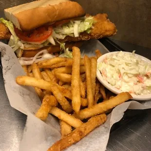 LENT SPECIAL Giant Fish Sandwich with French Fries &amp; Coleslaw $9.99