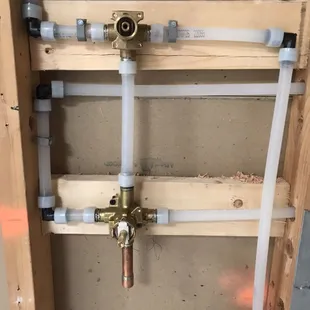 Shower remodel.                              Valve/diverter installation