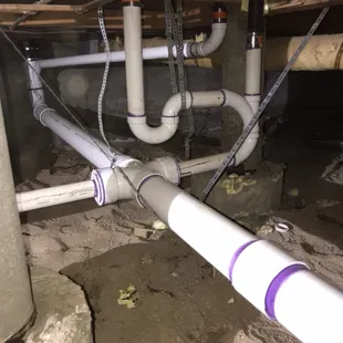 Cast iron removal replaced with PVC.