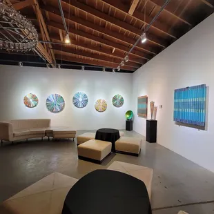 Beautiful gallery with various artists on display