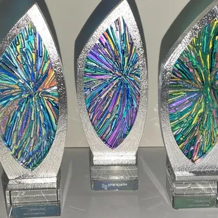 Custom created awards by Domsky Glass