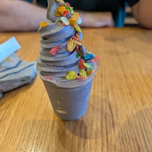 Domu Ube ice cream with Fruity Pebbles!