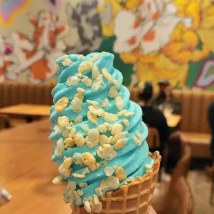 New mermaid ice cream. I tasted blueberry and maybe raspberry;)