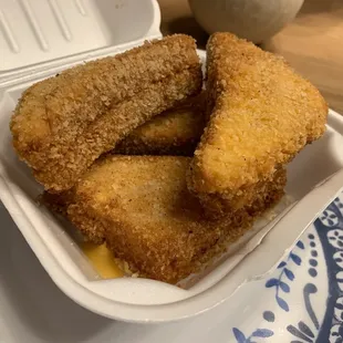 a container of fried food