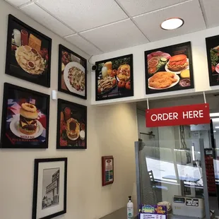 a wall of food on display