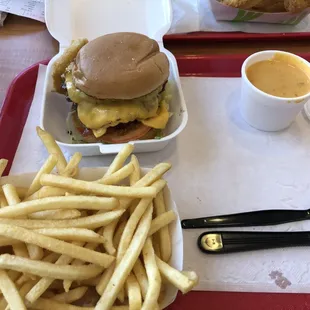 #3 Double Don with cheese fries.