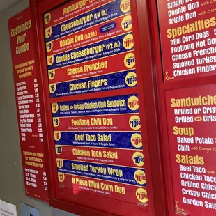 The menu, sorry for the bad angle