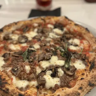 Sausage and mushroom pizza