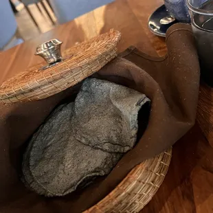 In house homemade blue corn tortillas