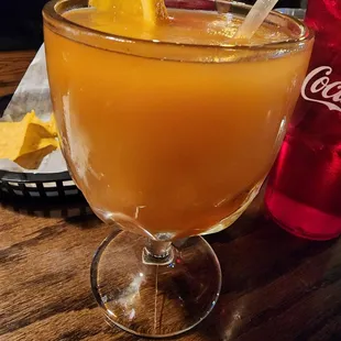 a glass of orange juice