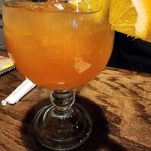 a glass of orange juice