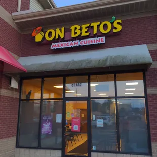 the front of the restaurant